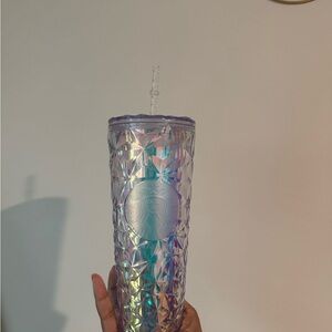 Brand new Starbucks Holographic Diamond Tumbler with Straw